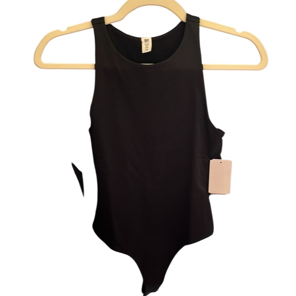 2632 NWT BP Black Ribbed Tank Bodysuit